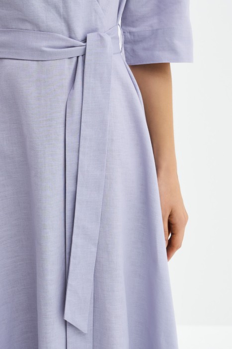 макси-платье с поясом из россии вид сбоку