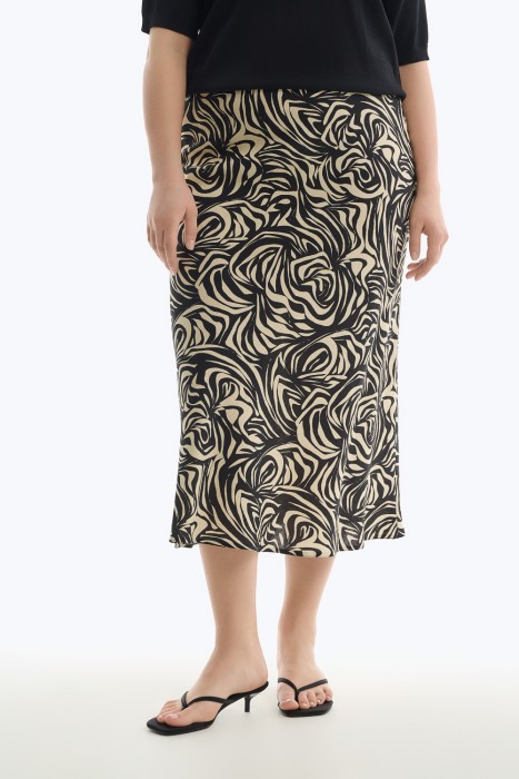 миди-юбка с принтом от бренда снежная королева вид слева