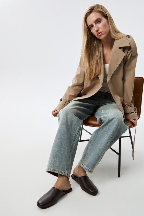 мюли из натуральной кожи от бренда снежная королева вид слева