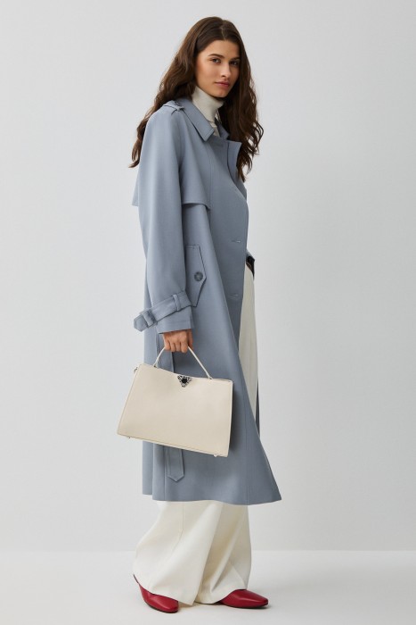 однобортный тренч 817386003 фотография