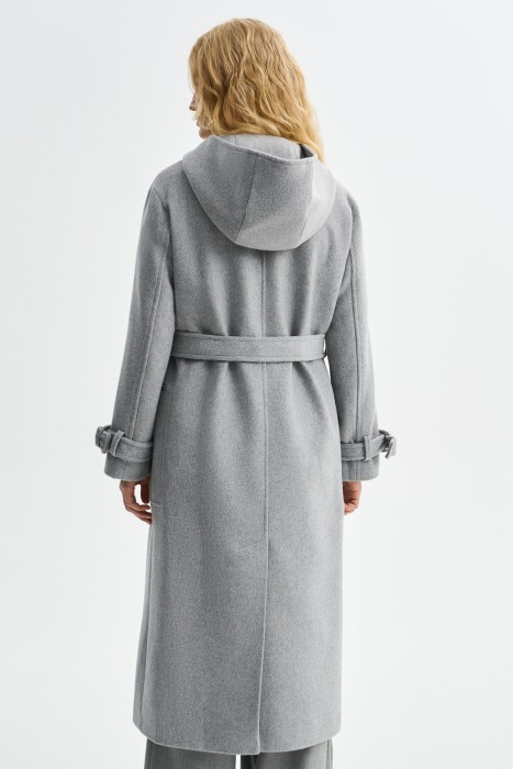 пальто из шерсти с капюшоном по цене 18040 руб вид справа