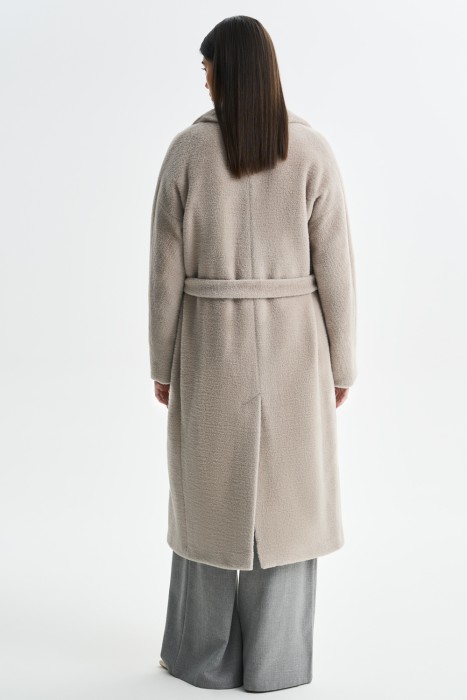 пальто из шерсти с поясом по цене 12280 руб вид справа