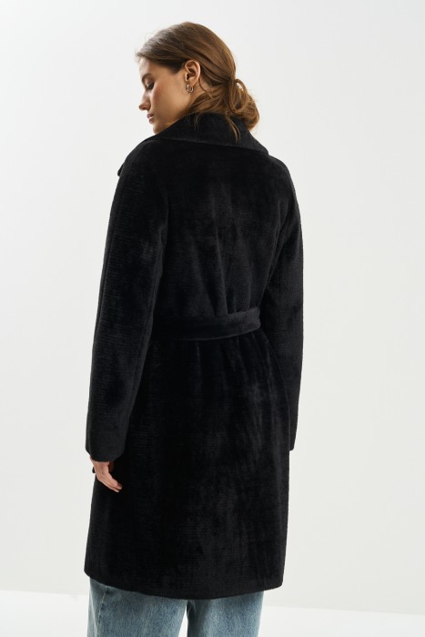 пальто из шерсти с поясом по цене 14770 руб вид справа
