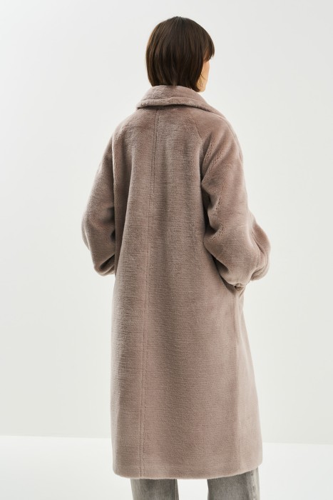 пальто из шерсти с поясом от бренда снежная королева вид слева