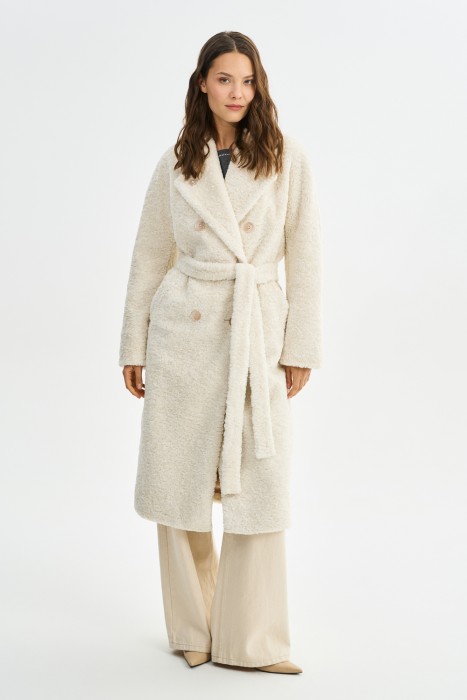 пальто из шерсти от бренда снежная королева вид слева