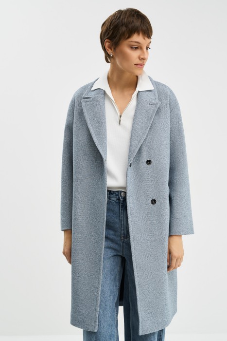 пальто с английским воротником от бренда снежная королева вид слева