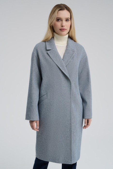 пальто с английским воротником от бренда снежная королева вид слева