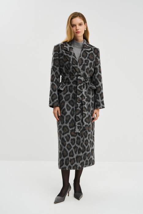 пальто с анималистичным принтом по цене 15350 руб вид справа