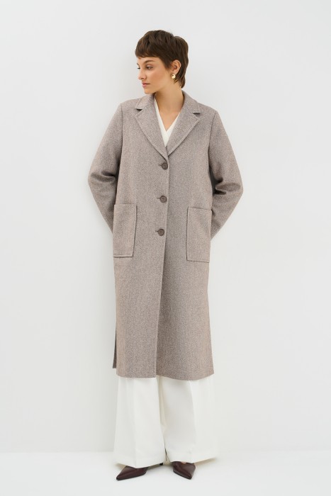 пальто с накладными карманами от бренда снежная королева вид слева