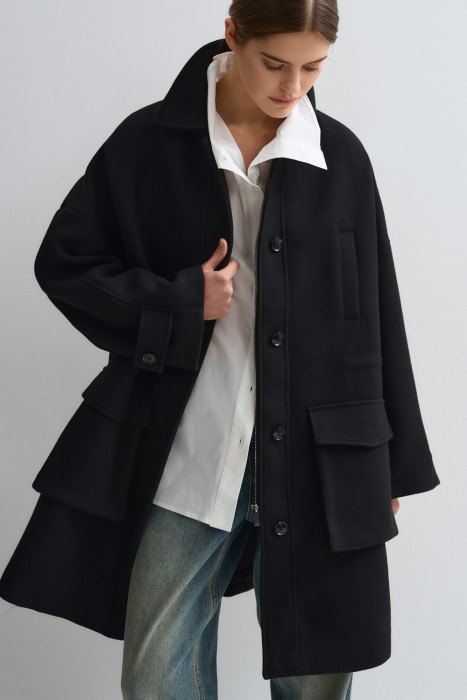 пальто с накладными карманами 810304003 фотография