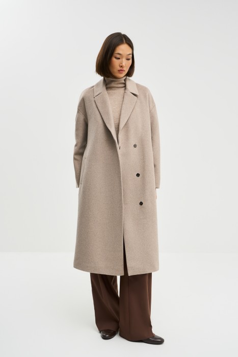 пальто с поясом от бренда снежная королева вид слева