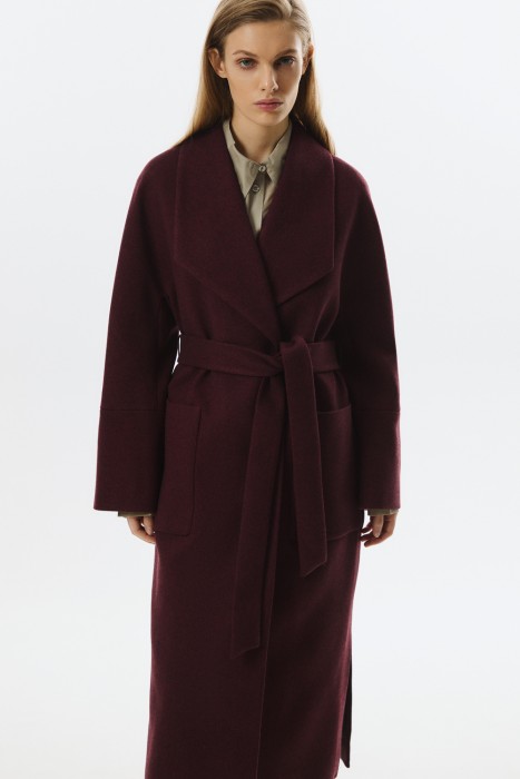 пальто с поясом 820401003 фотография