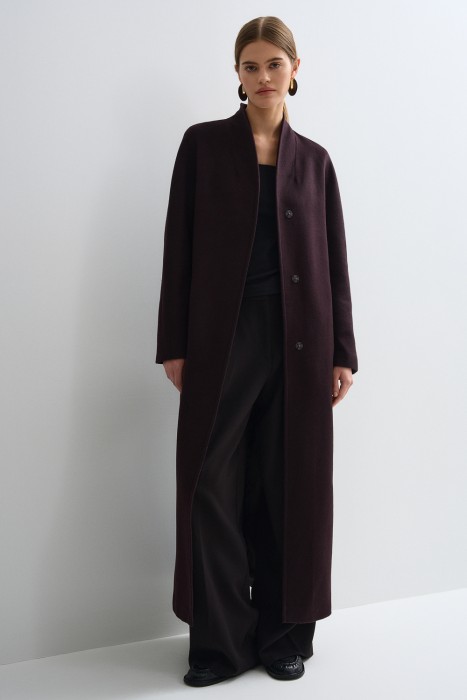 пальто с поясом из россии вид сбоку