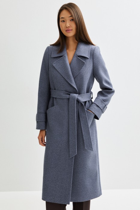 пальто с поясом от бренда снежная королева вид слева