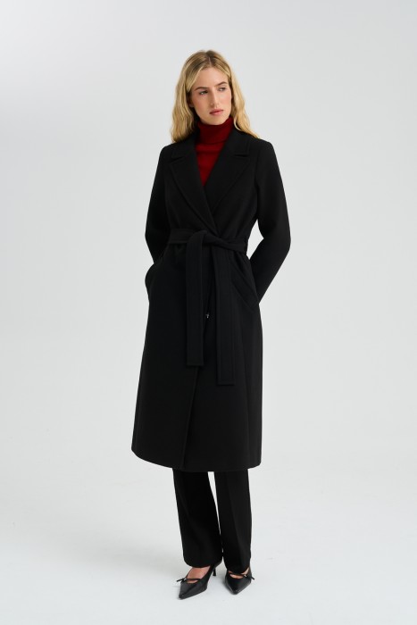 пальто с поясом от бренда снежная королева вид слева