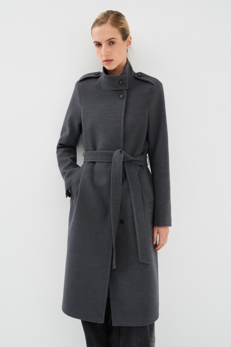 пальто с поясом 787550003 фотография