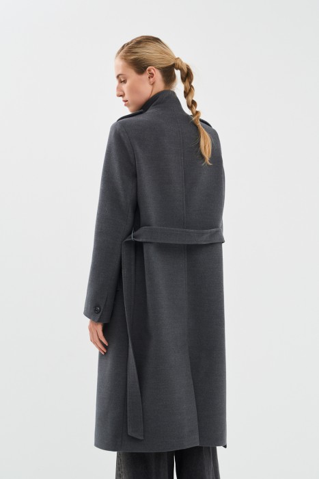 пальто с поясом по цене 8050 руб вид справа