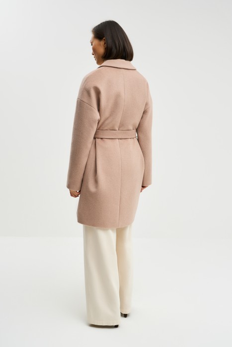 пальто с поясом по цене 6710 руб вид справа