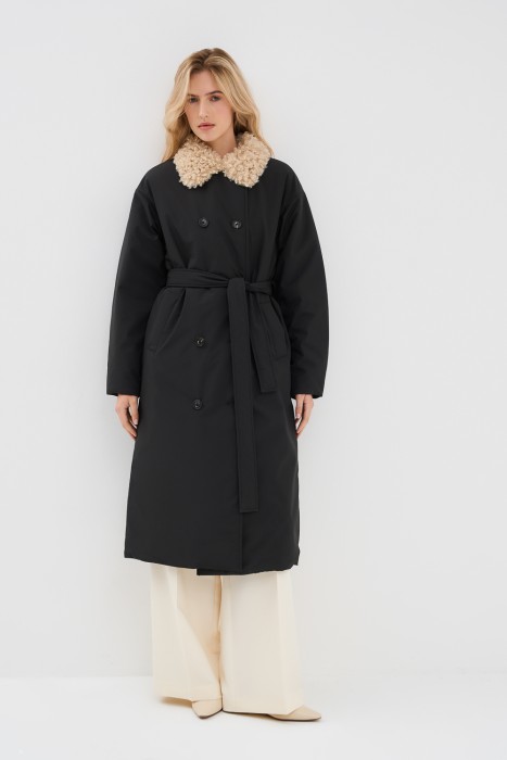пальто с поясом от бренда снежная королева вид слева