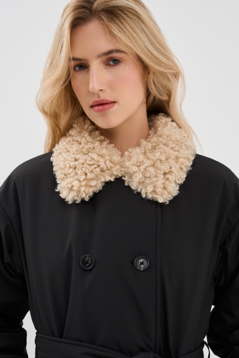 пальто с поясом из россии вид сбоку