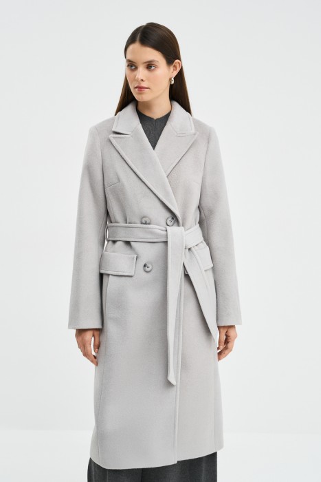 пальто с поясом от бренда снежная королева вид слева