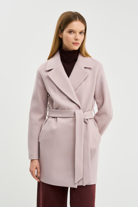 пальто с поясом 776482003 фотография