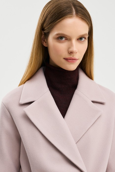 пальто с поясом из россии вид сбоку