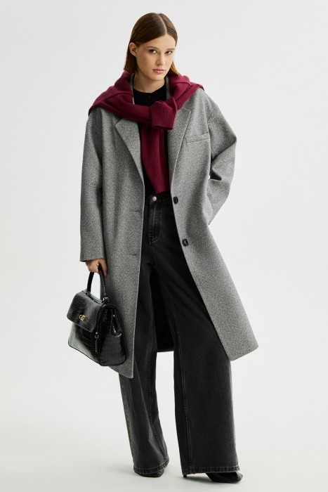 пальто с поясом от бренда снежная королева вид слева