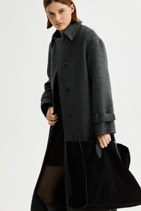 пальто с поясом из россии вид сбоку