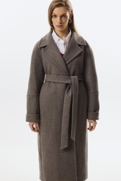 пальто с поясом от бренда снежная королева вид слева