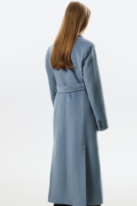 пальто с поясом из россии вид сбоку