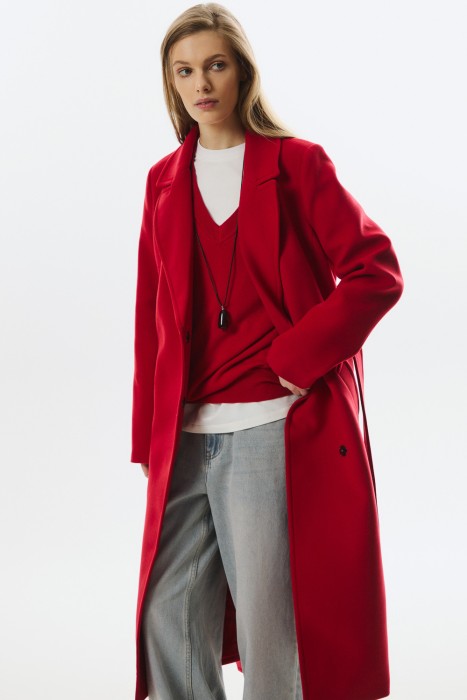 пальто с поясом 807241003 фотография