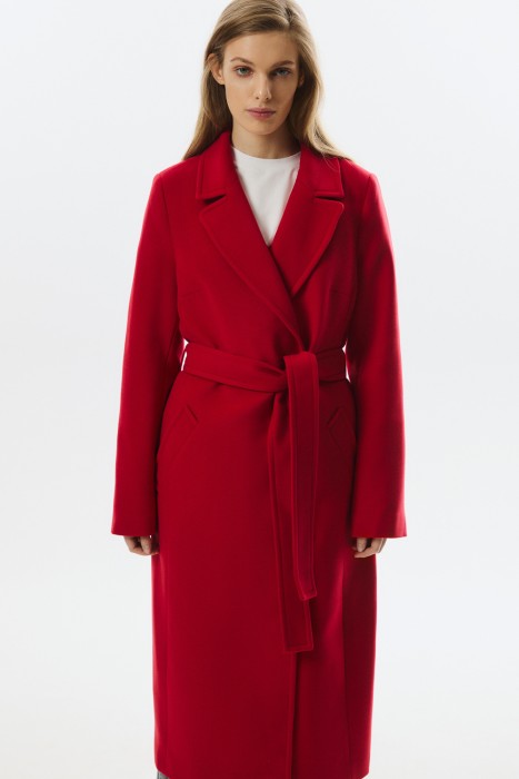 пальто с поясом от бренда снежная королева вид слева