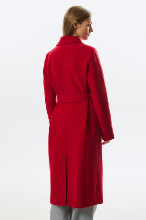 пальто с поясом из россии вид сбоку