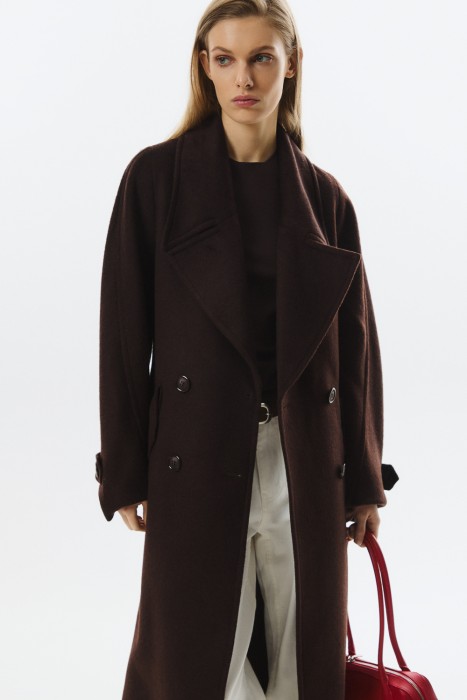 пальто с поясом 807234003 фотография