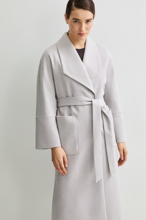 пальто с поясом 808671003 фотография