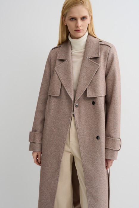 пальто с поясом от бренда снежная королева вид слева