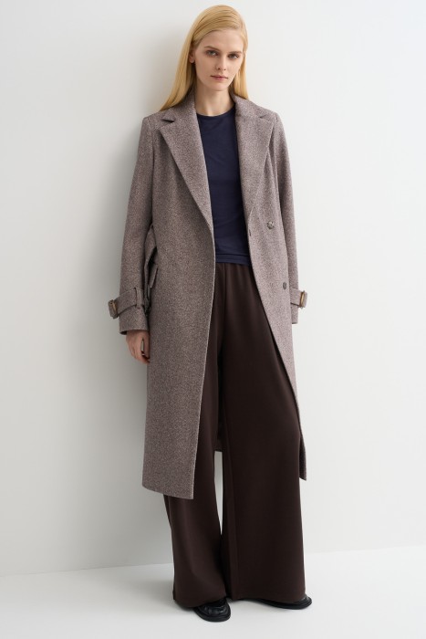 пальто с поясом 820402003 фотография