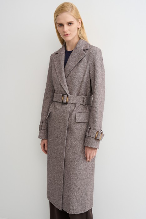 пальто с поясом от бренда снежная королева вид слева