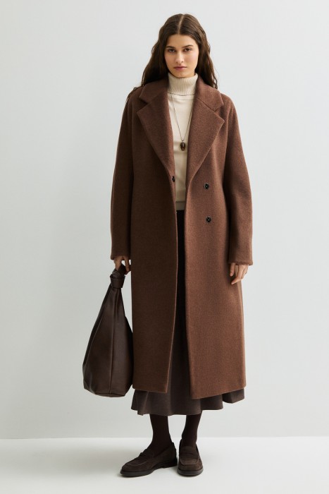 пальто с поясом из россии вид сбоку
