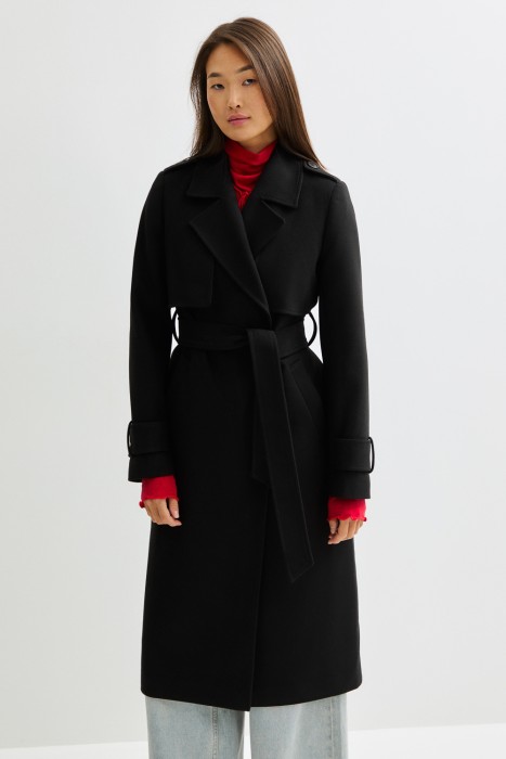 пальто с поясом от бренда снежная королева вид слева