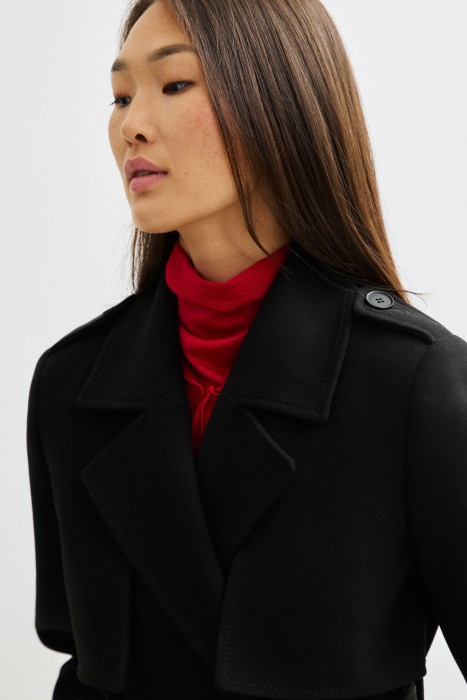 пальто с поясом из россии вид сбоку