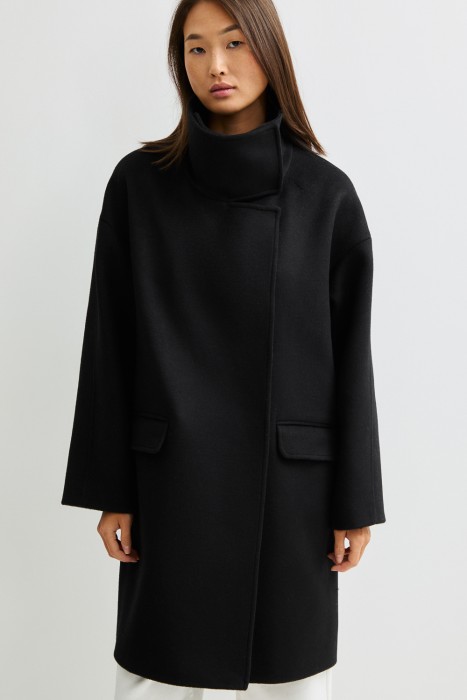 пальто с поясом из россии вид сбоку