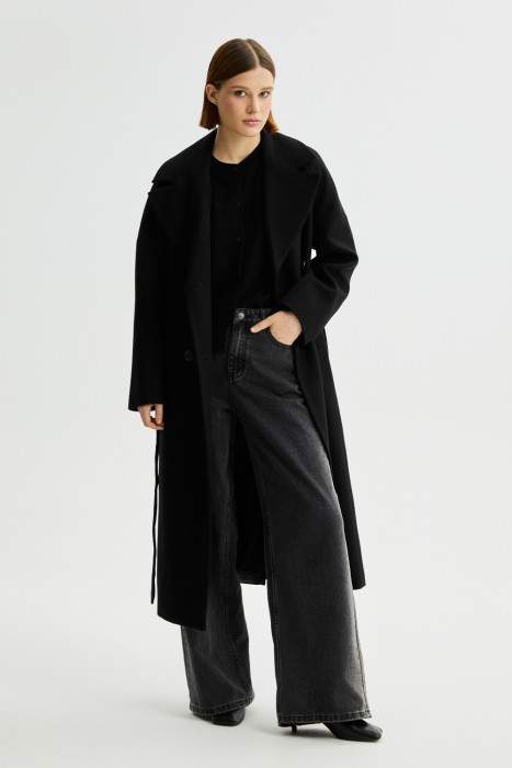 пальто с поясом 774549003 фотография