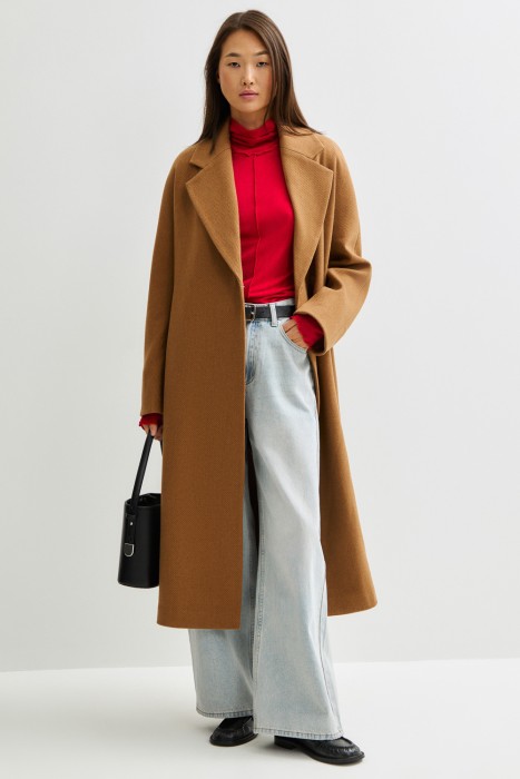 пальто с поясом 826818003 фотография