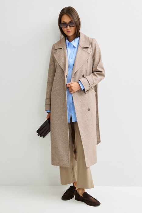 пальто с поясом из россии вид сбоку