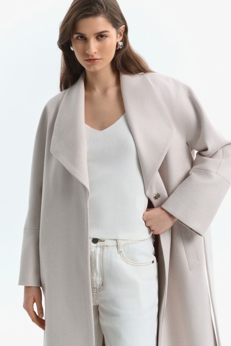 пальто с поясом 742688003 фотография