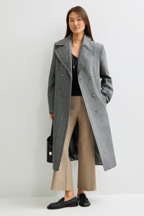 пальто с поясом 807265003 фотография