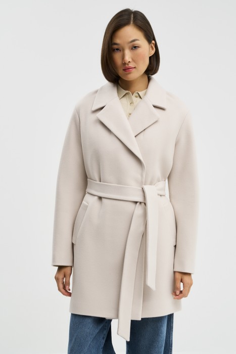 пальто с поясом от бренда снежная королева вид слева