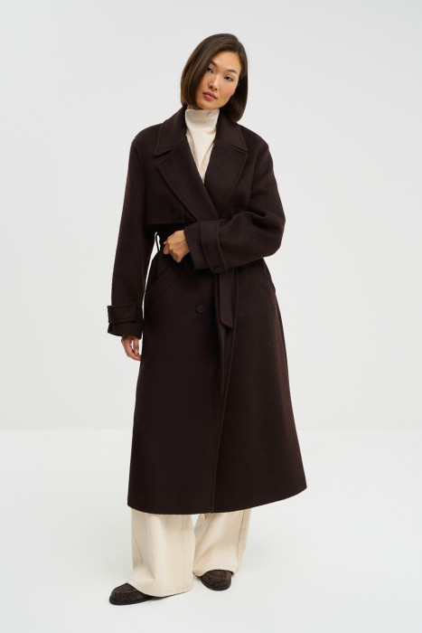 пальто с поясом от бренда снежная королева вид слева